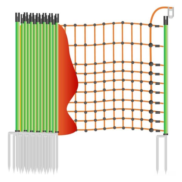 Wildabwehrzaun »Euronetz« Wildschweinabwehr · 50m 2 Spitzen, 65cm